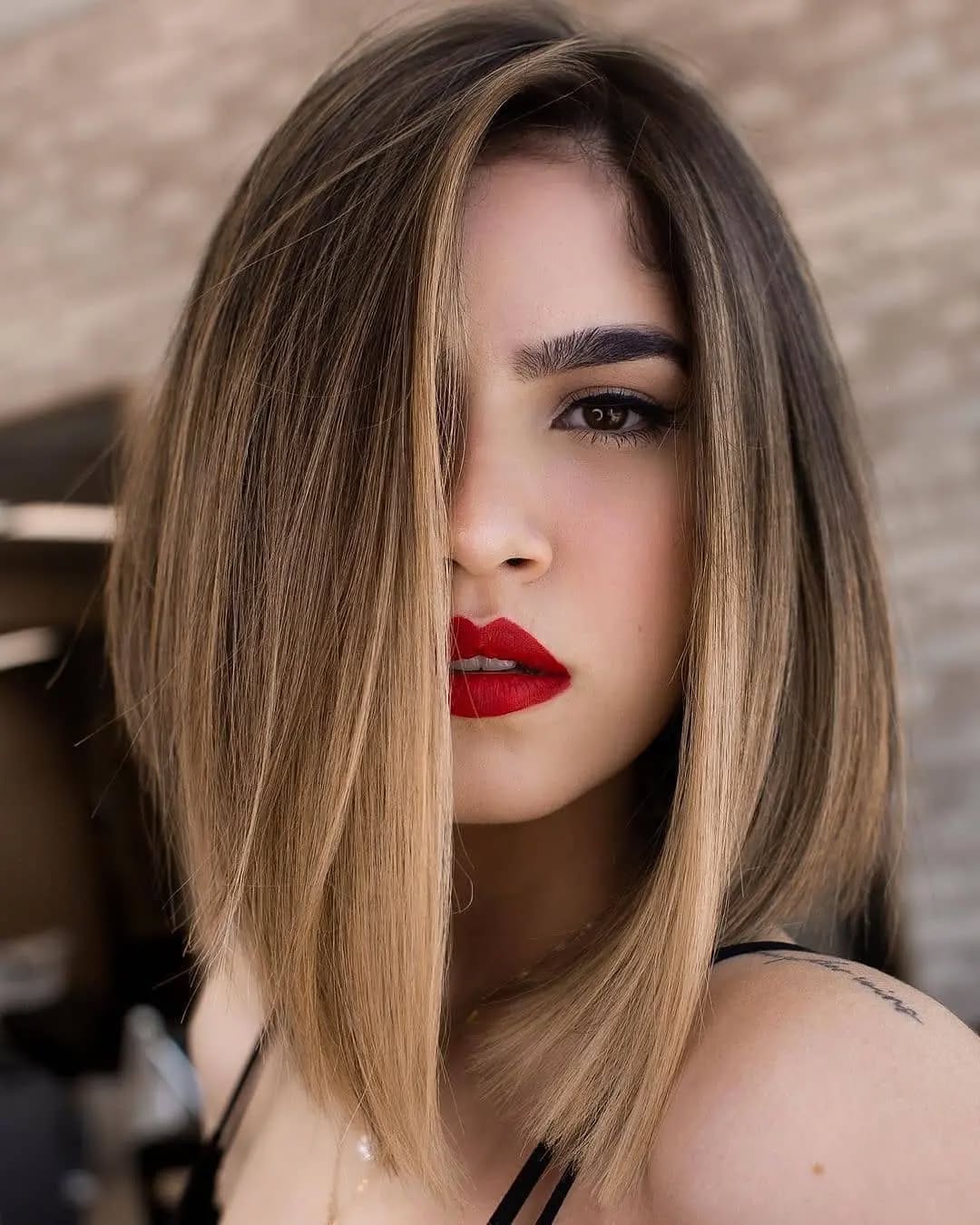 angled long bob haircut