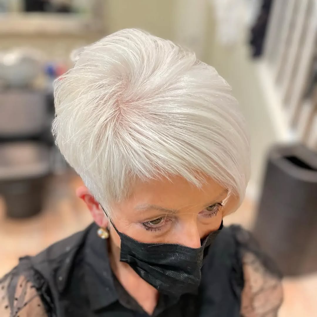 asymmetrical pixie haircut for women over 60