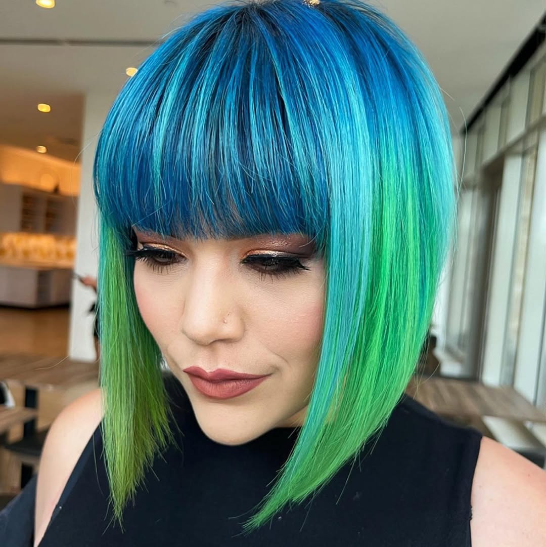 blunt bob with bangs
