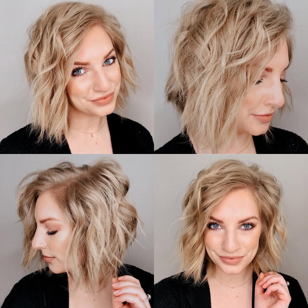 layered short bob hairstyle