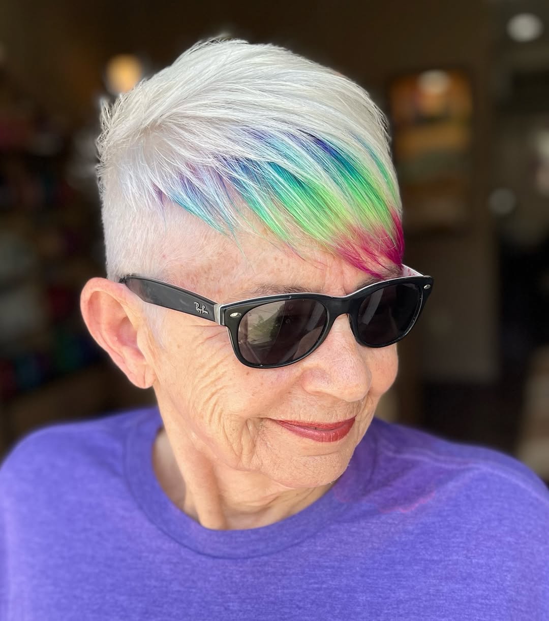pixie cut with rainbow fringe