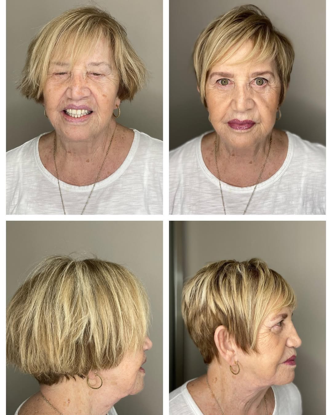 side-parted pixie cut