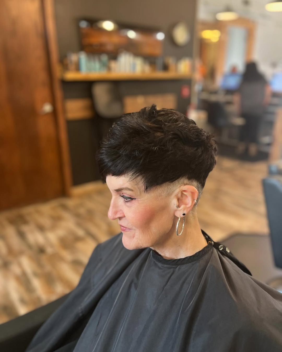 textured pixie cut with an undercut
