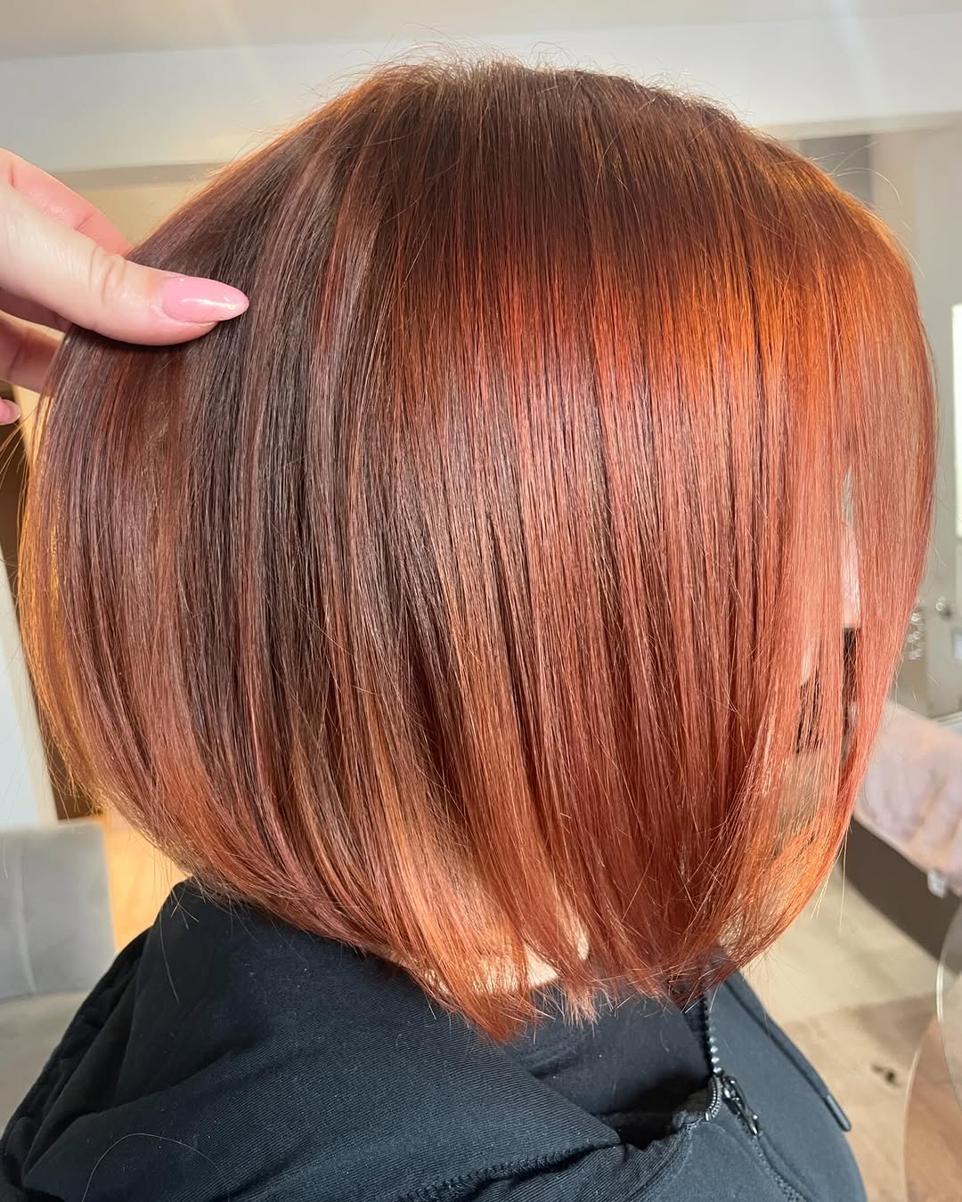 brownish red bob