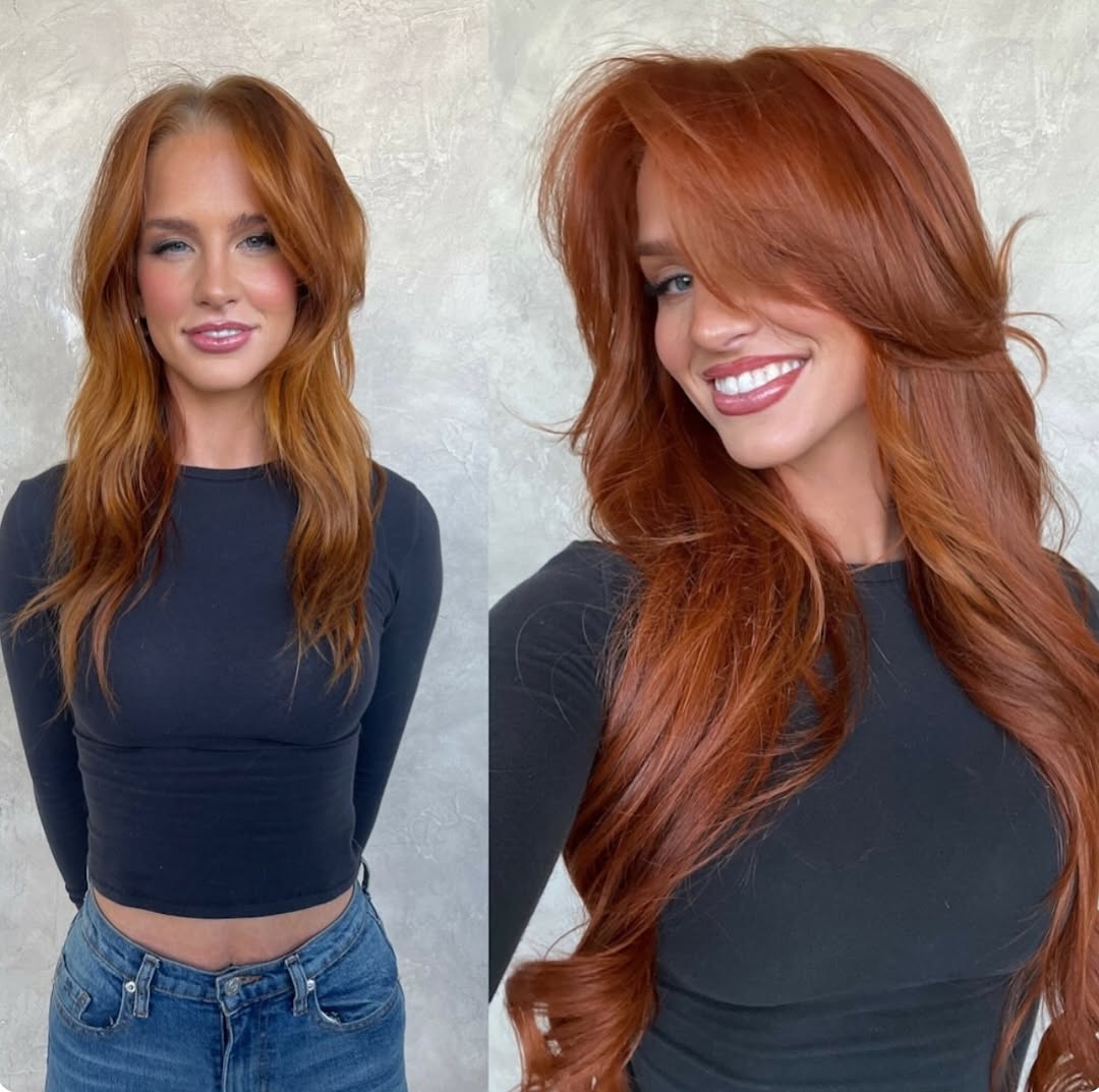 copper red and brown hair