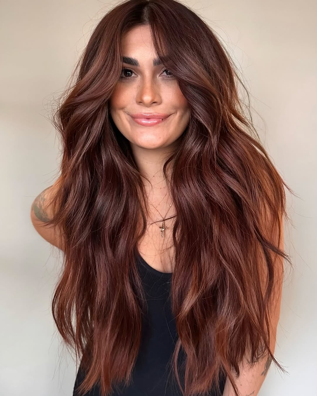 dark red brown hair