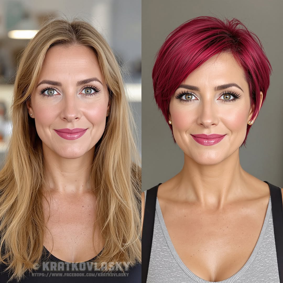 fiery red pixie bob haircut