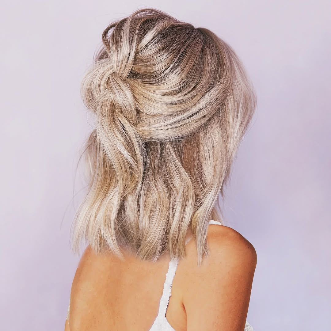 loose braided half updo