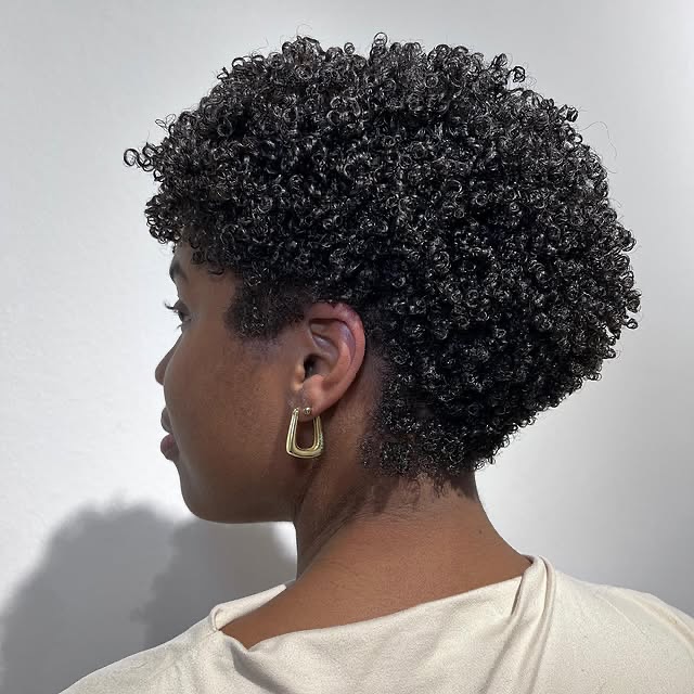 low-maintenance short natural haircut for black females with round face