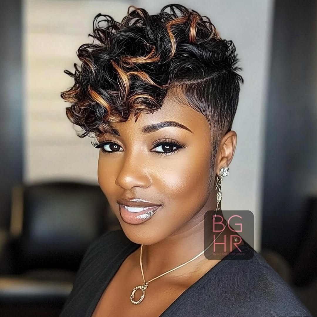 short curly hairstyle for chubby face