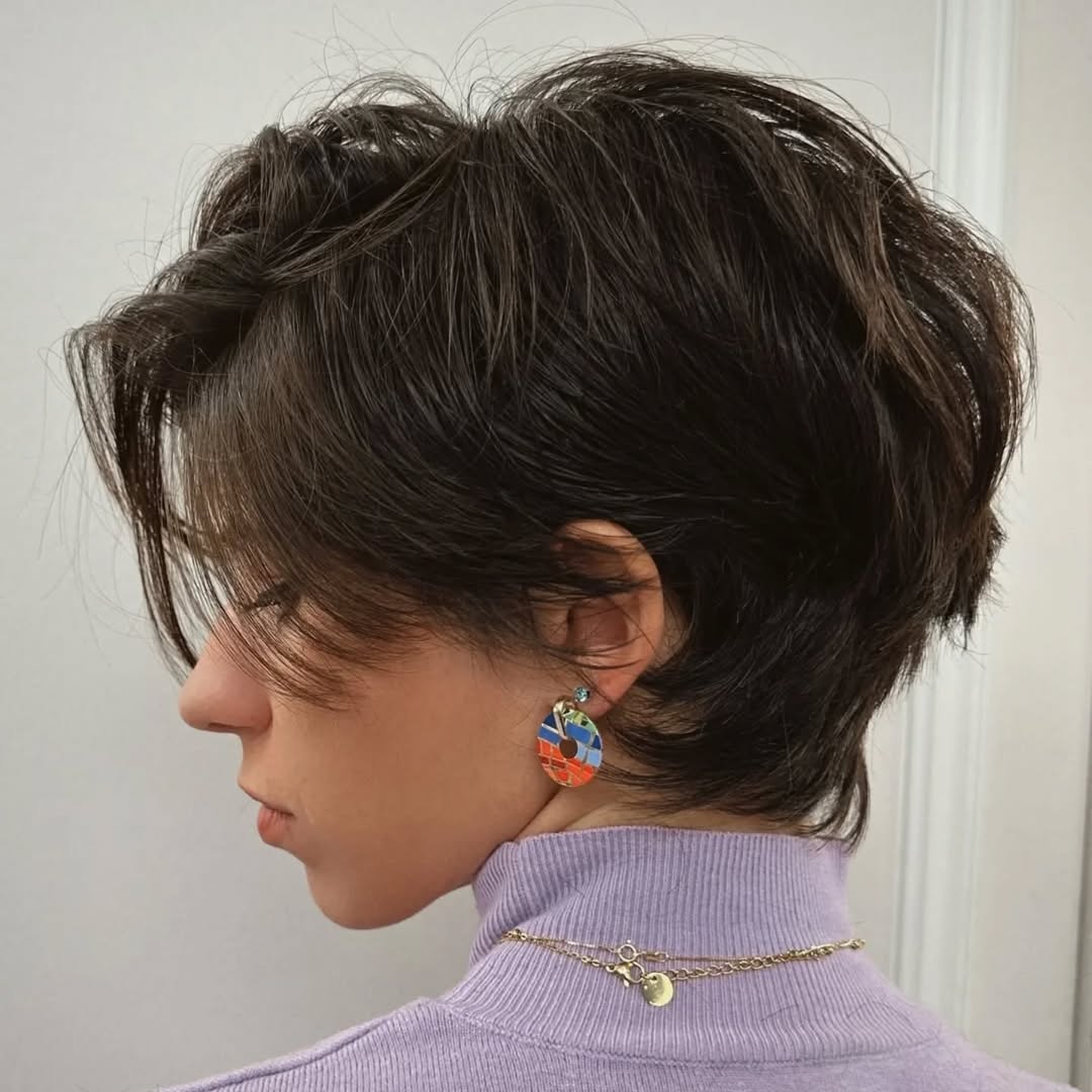 textured pixie cut for round face shapes