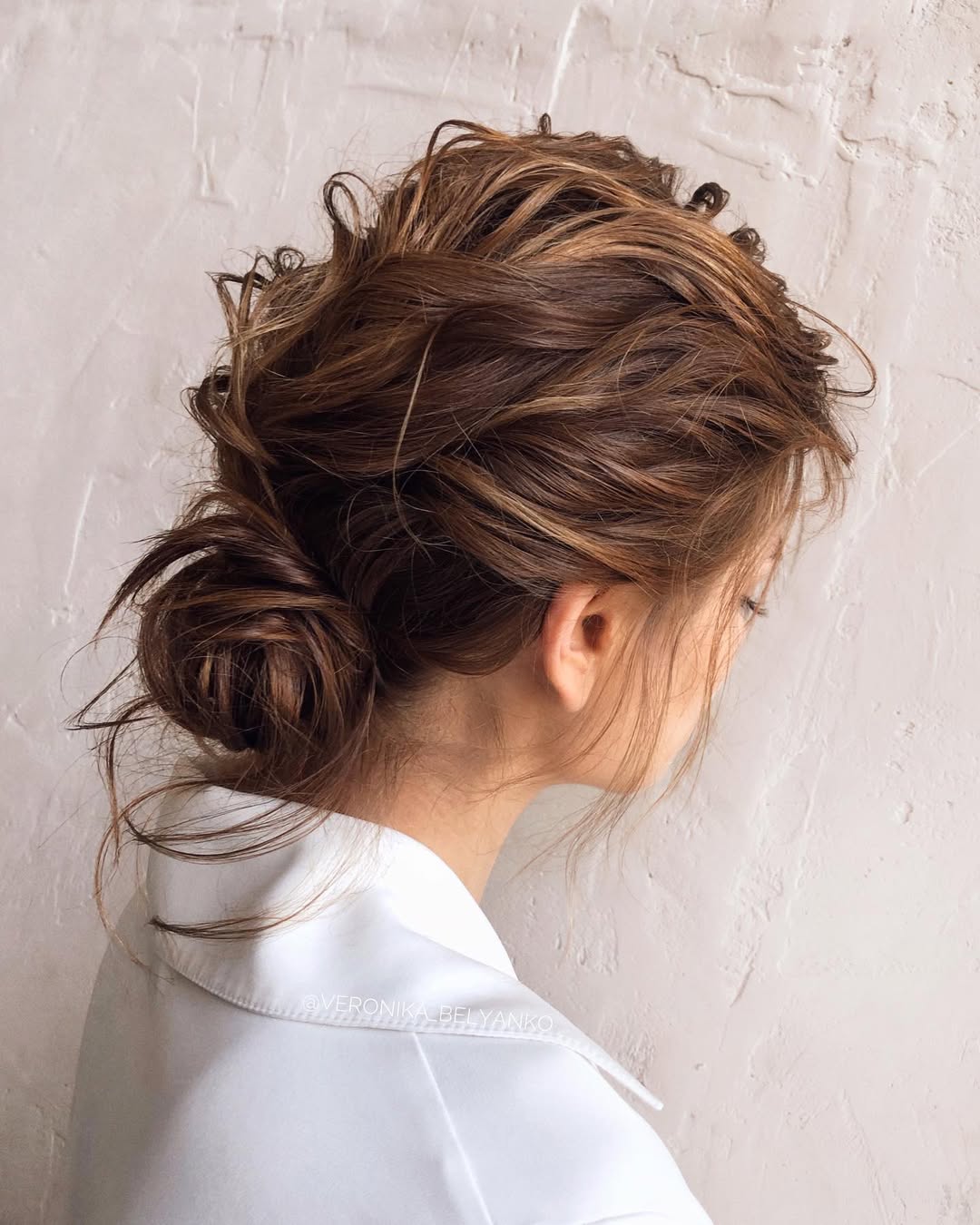 cute messy bun for short hair