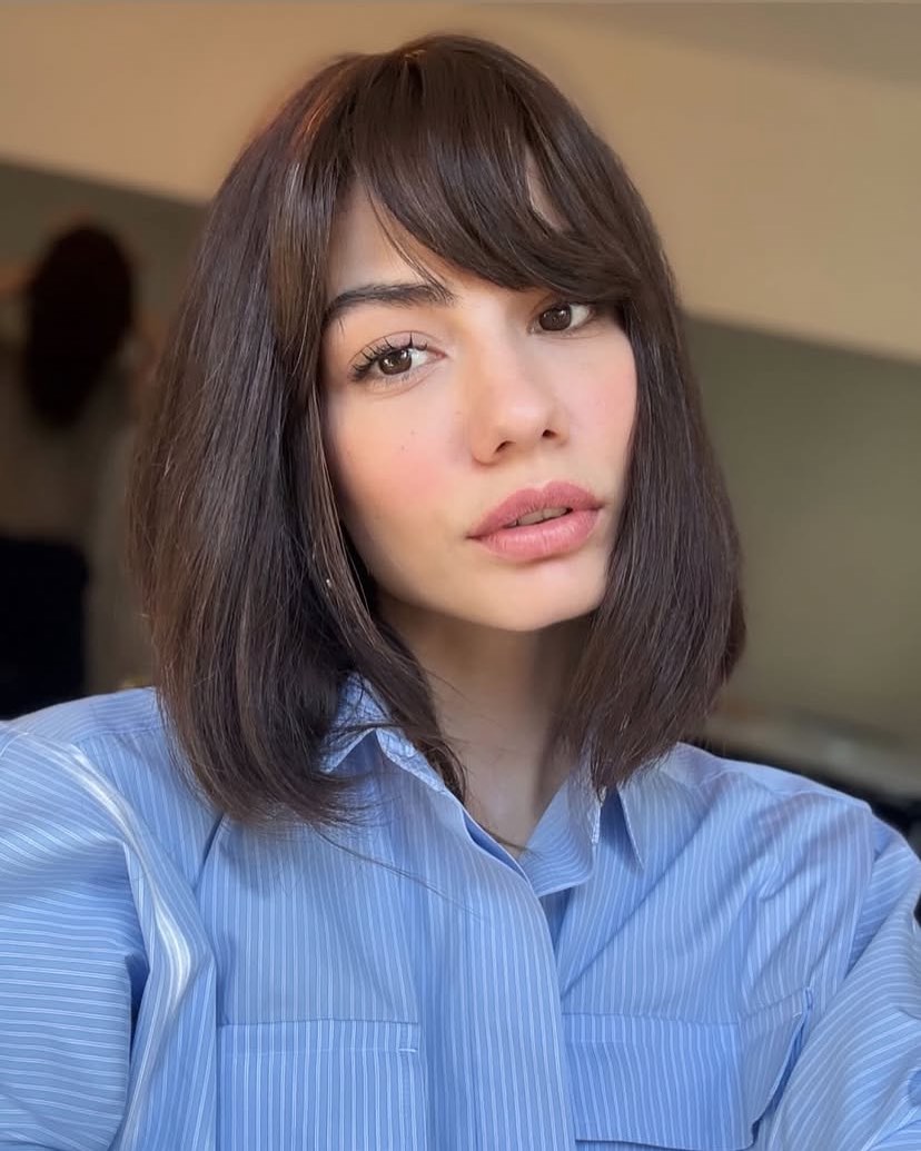 short bob with side bangs