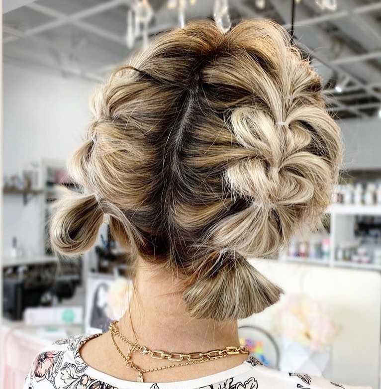 short bubble braids