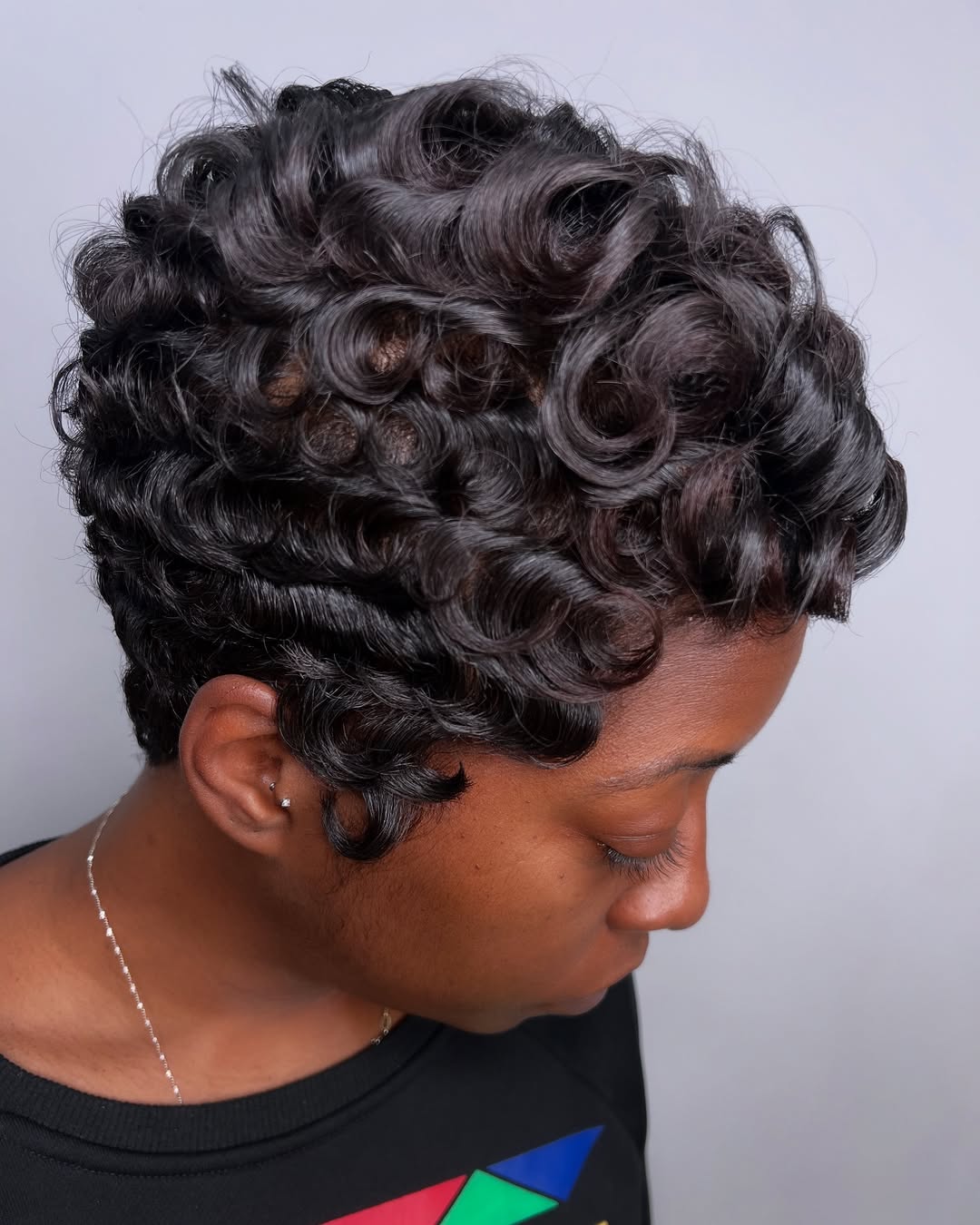 short curly pixie cut for black women