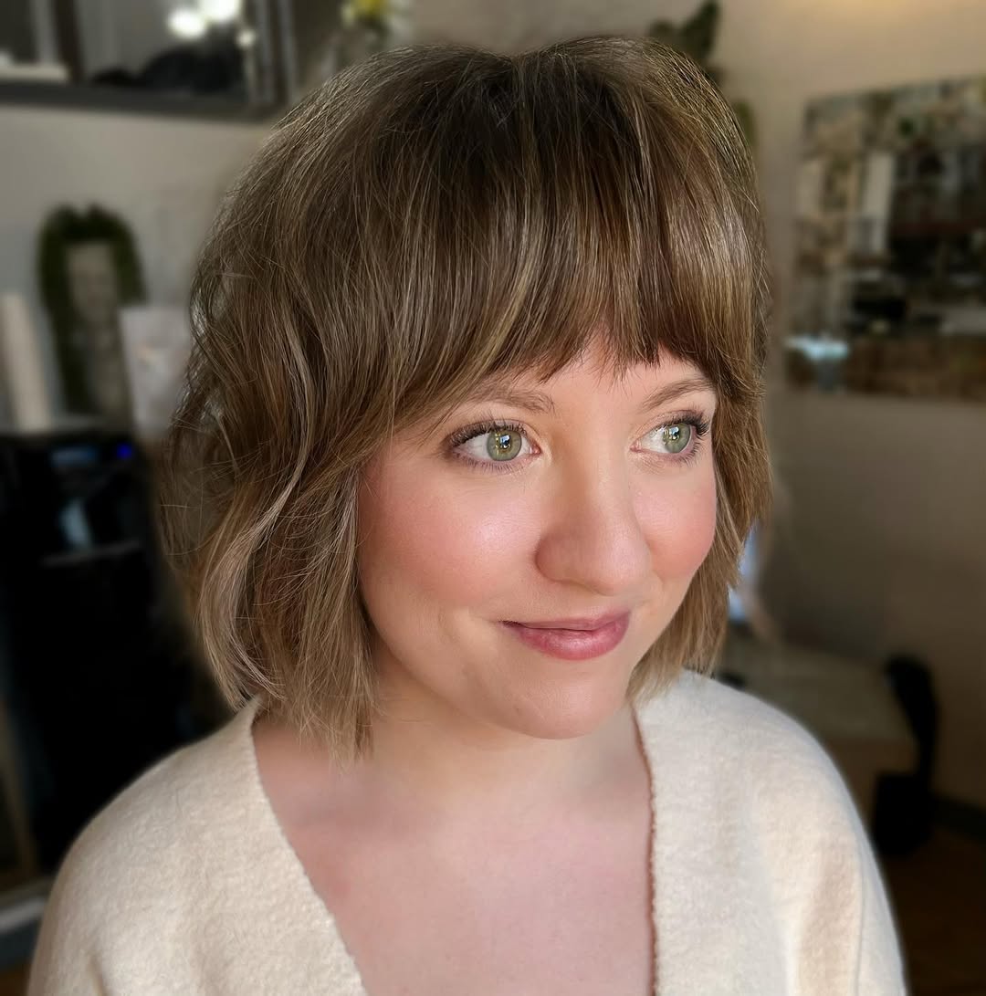 short shag with bangs