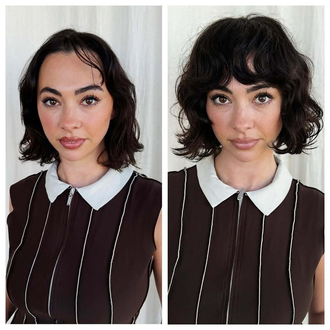 short textured bob with bangs