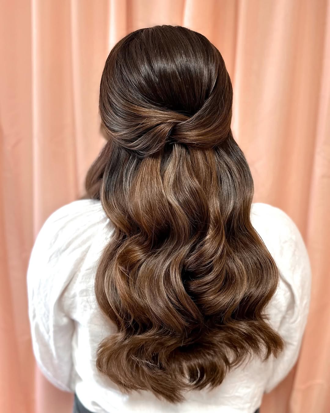 glam wave twisted half updo