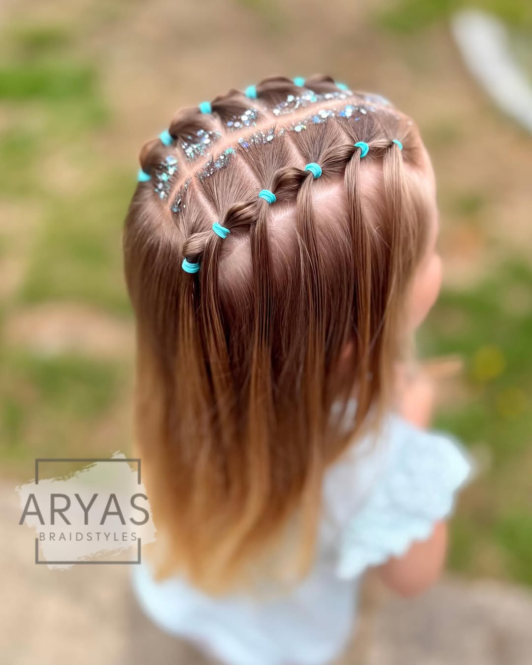 waterfall bubble braid summer hairstyle for kids