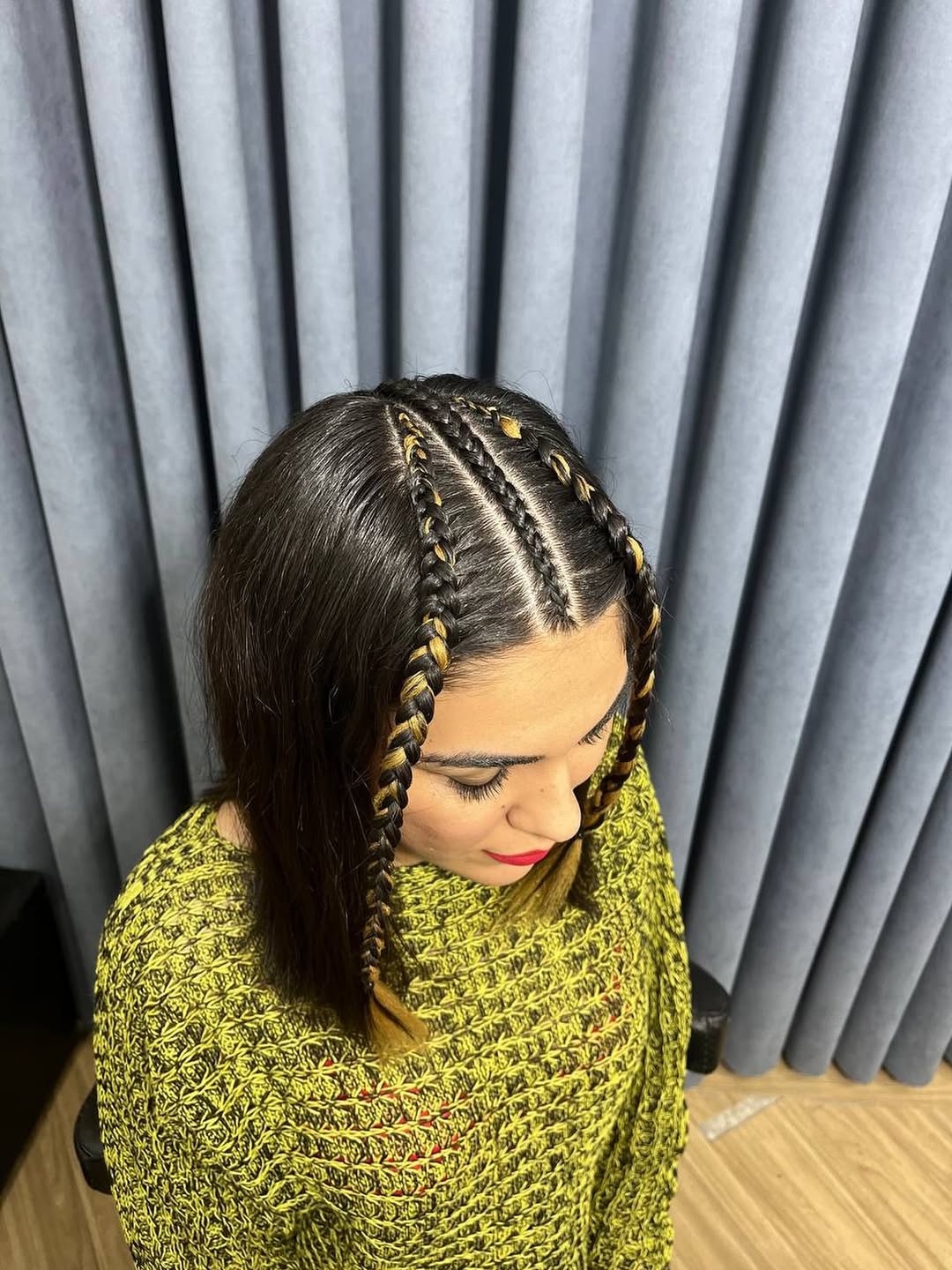 braided easy hairstyle for medium hair