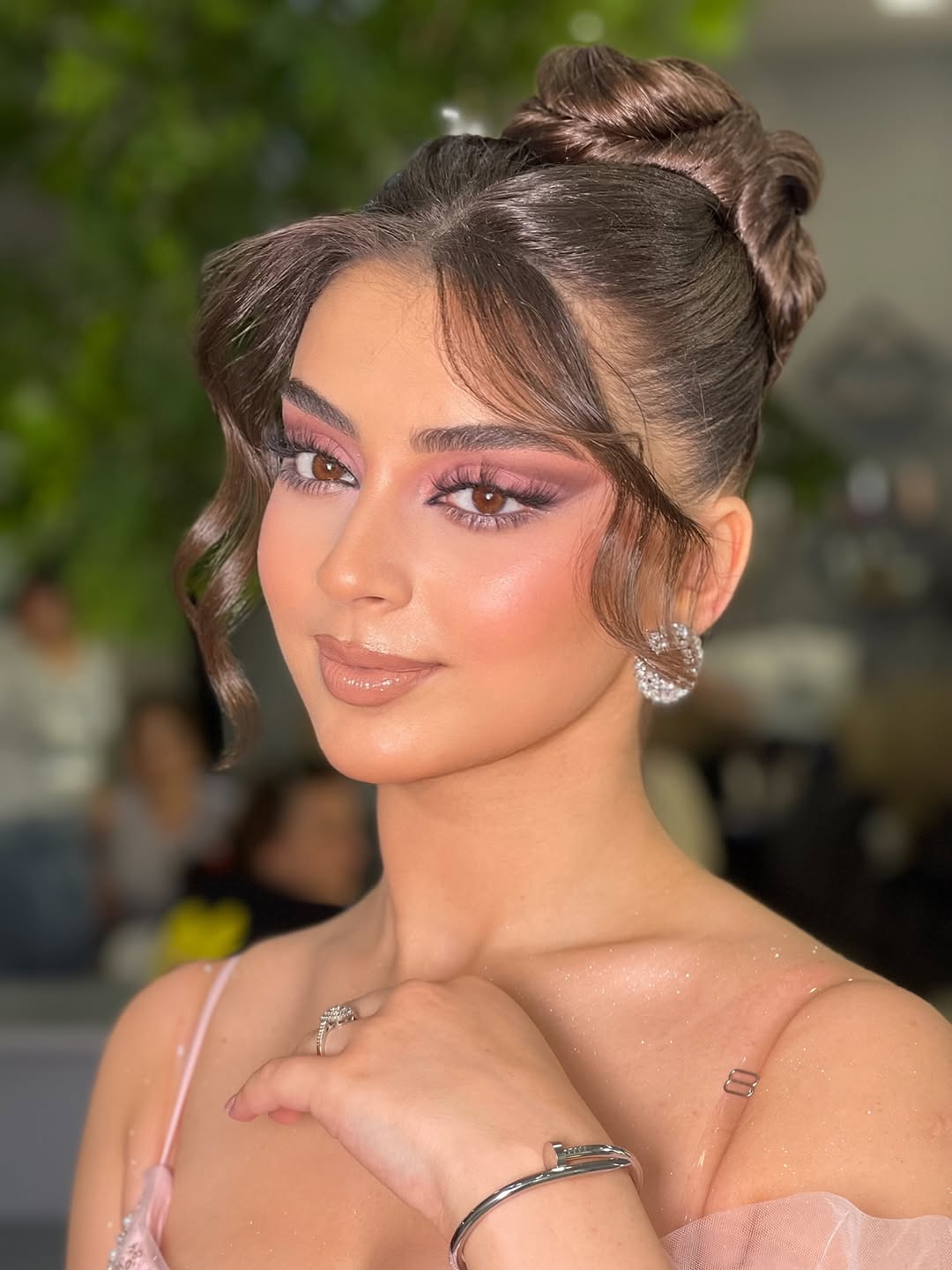 elegant updo for mid-length hair