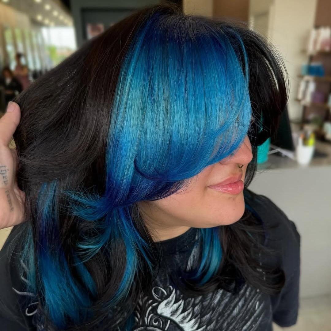 funky shoulder length haircut with layers