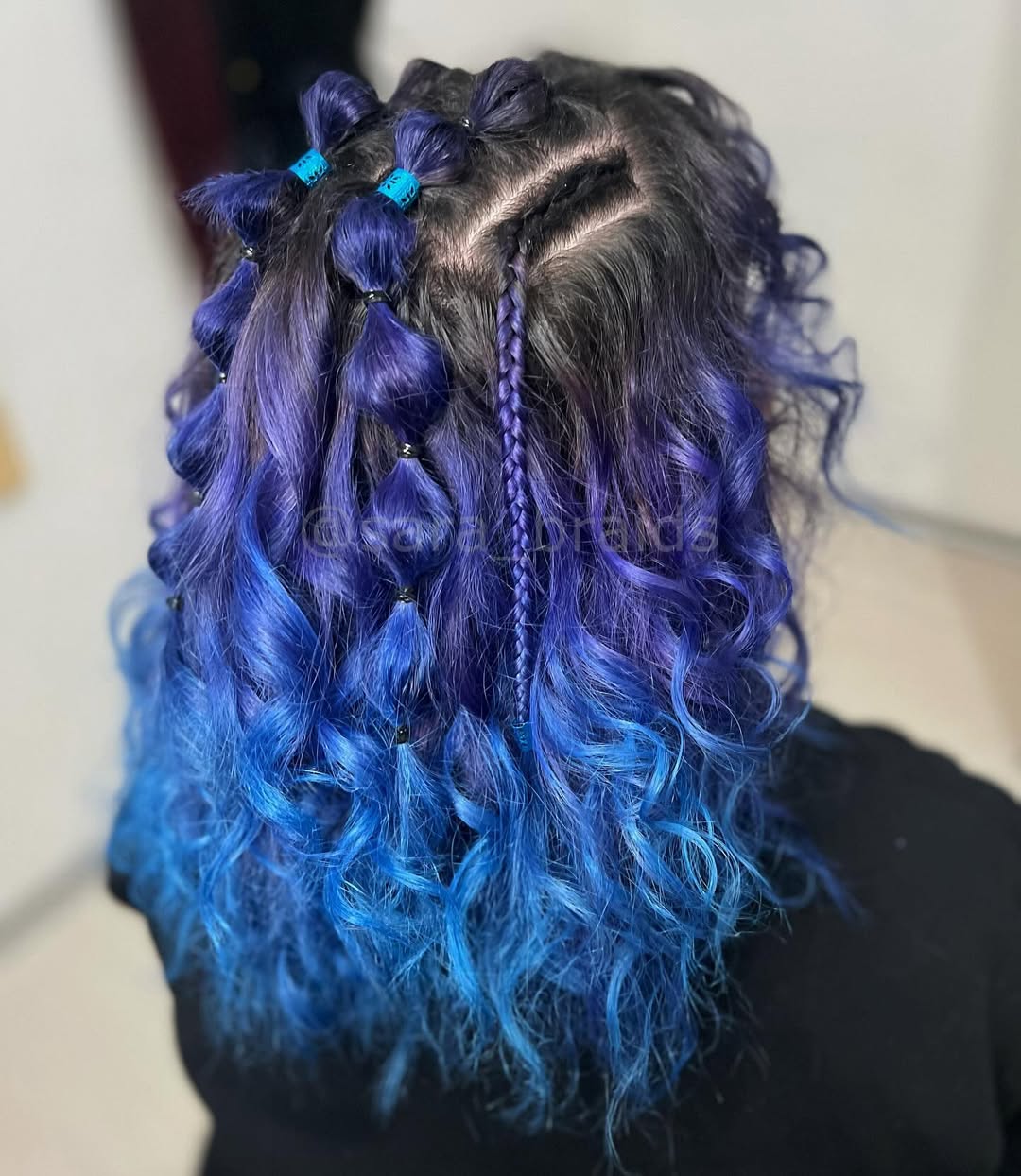 half-up bubble braids