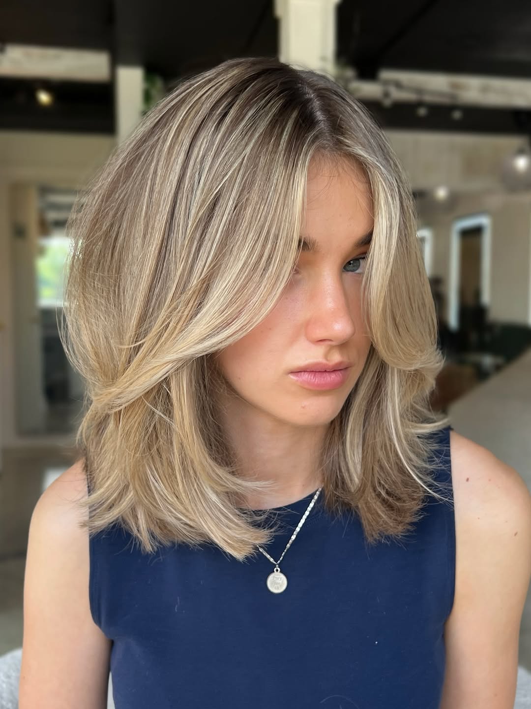 layered shoulder length haircut for thin fine hair