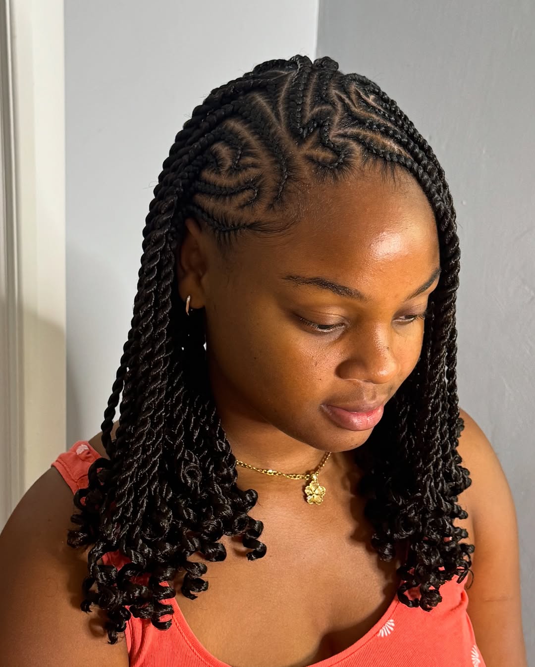 shoulder-length Fulani braids
