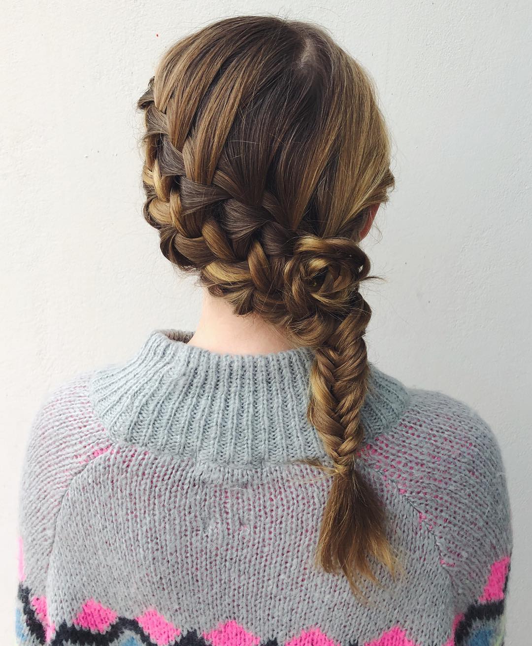 waterfall braid medium hairstyle
