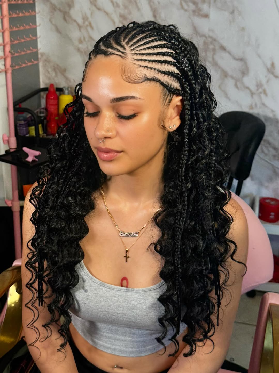 Fulani braids with quick weave