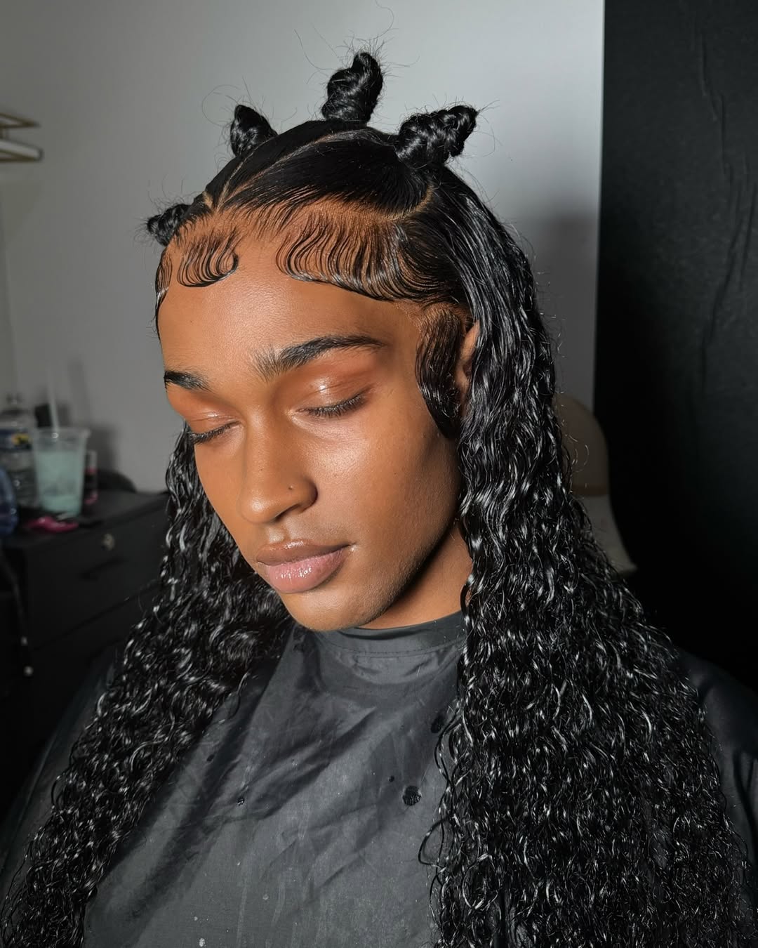 half up half down lace front wig hairstyle