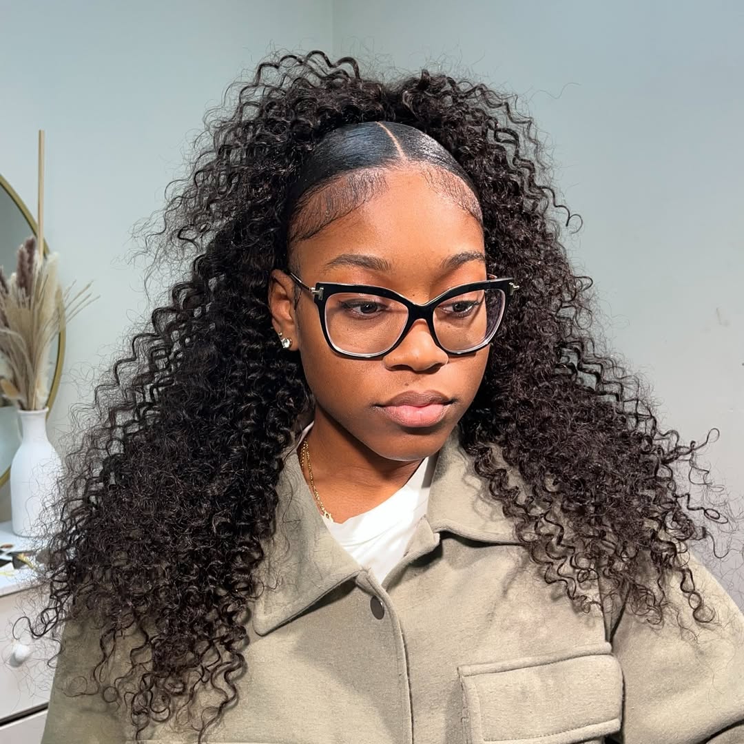 half up half down quick weave