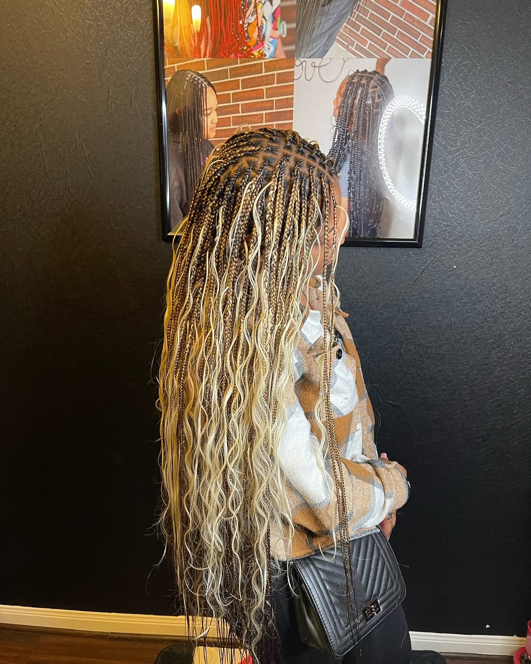 blonde small boho knotless braids