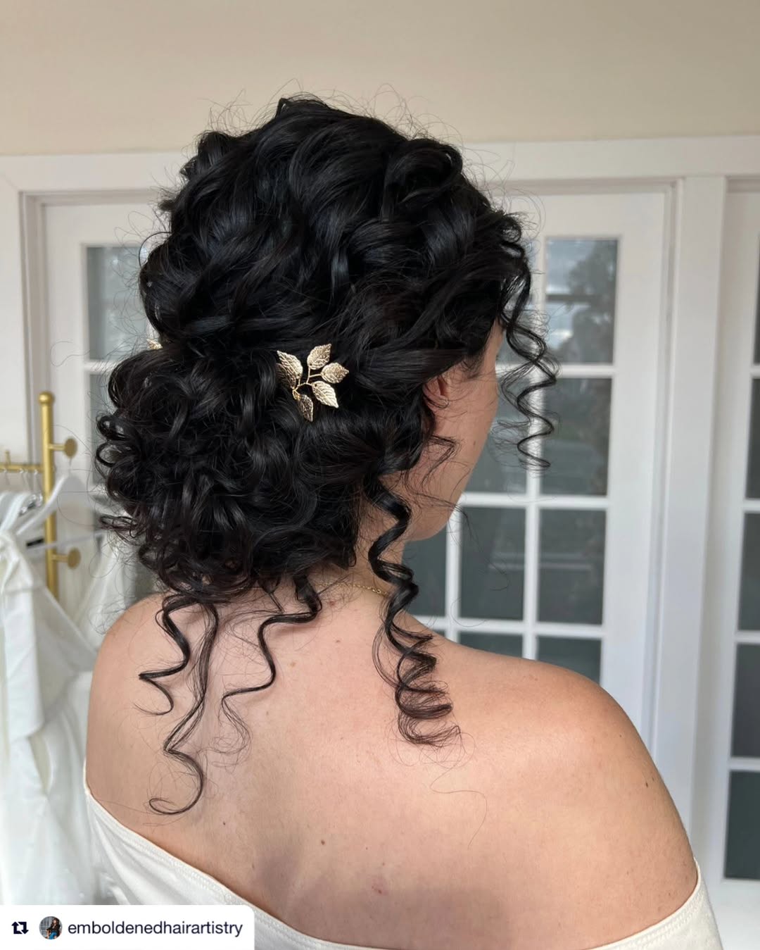 curly hair updo for prom