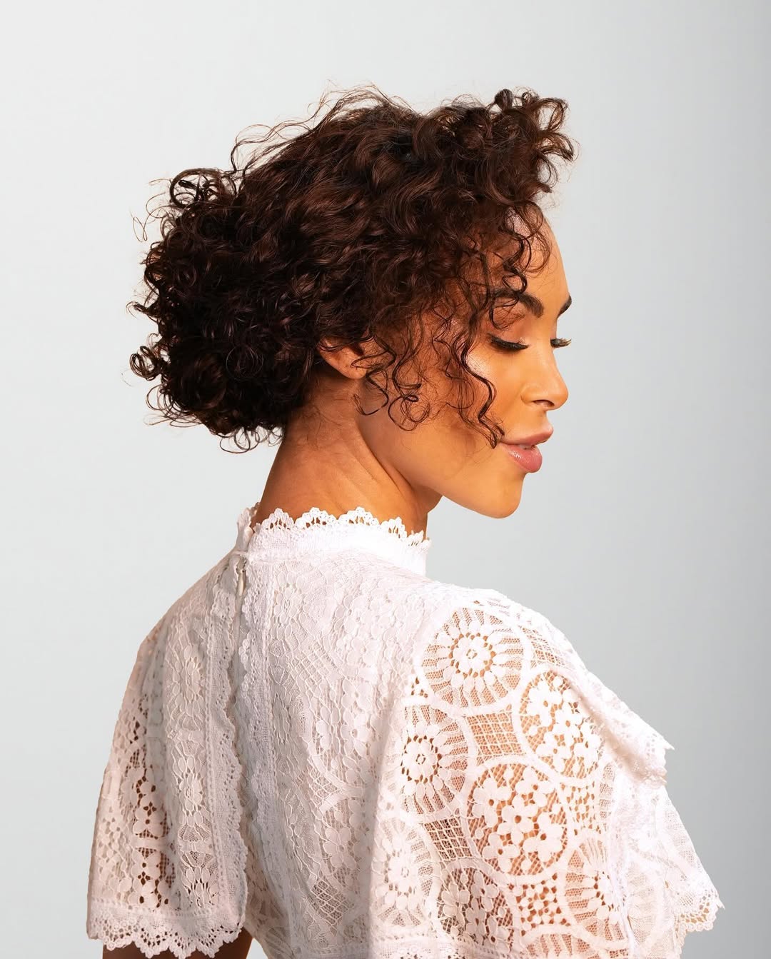 elegant curly updo for wedding