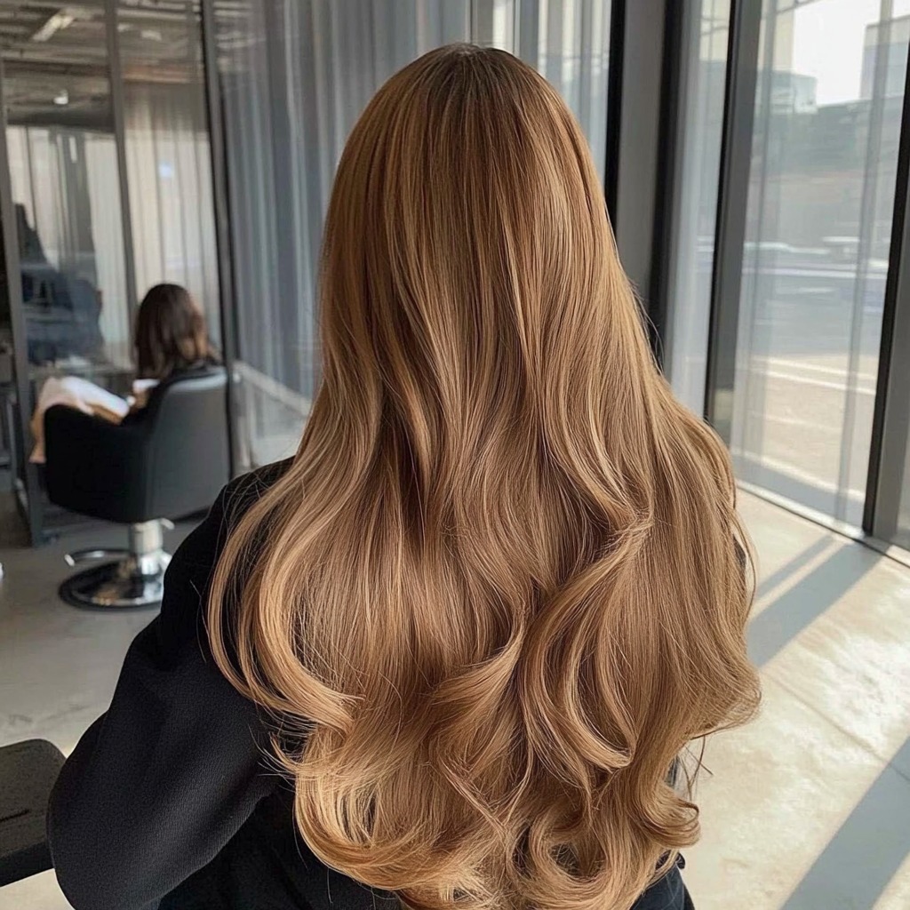 blended honey brown hair