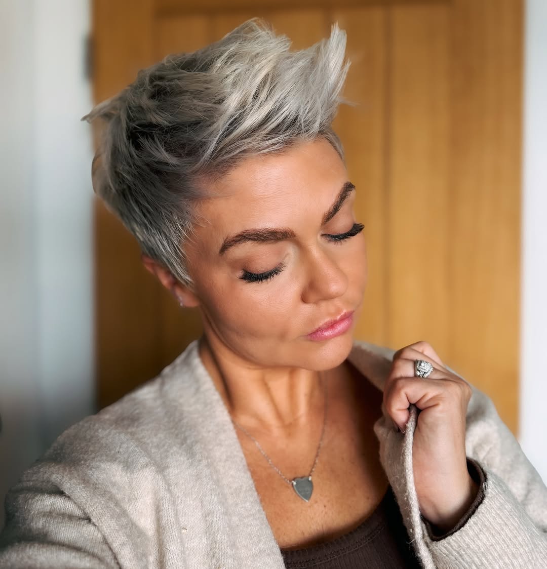edgy super short pixie cut