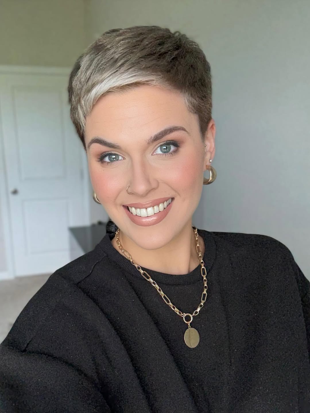 sun-kissed short pixie haircut