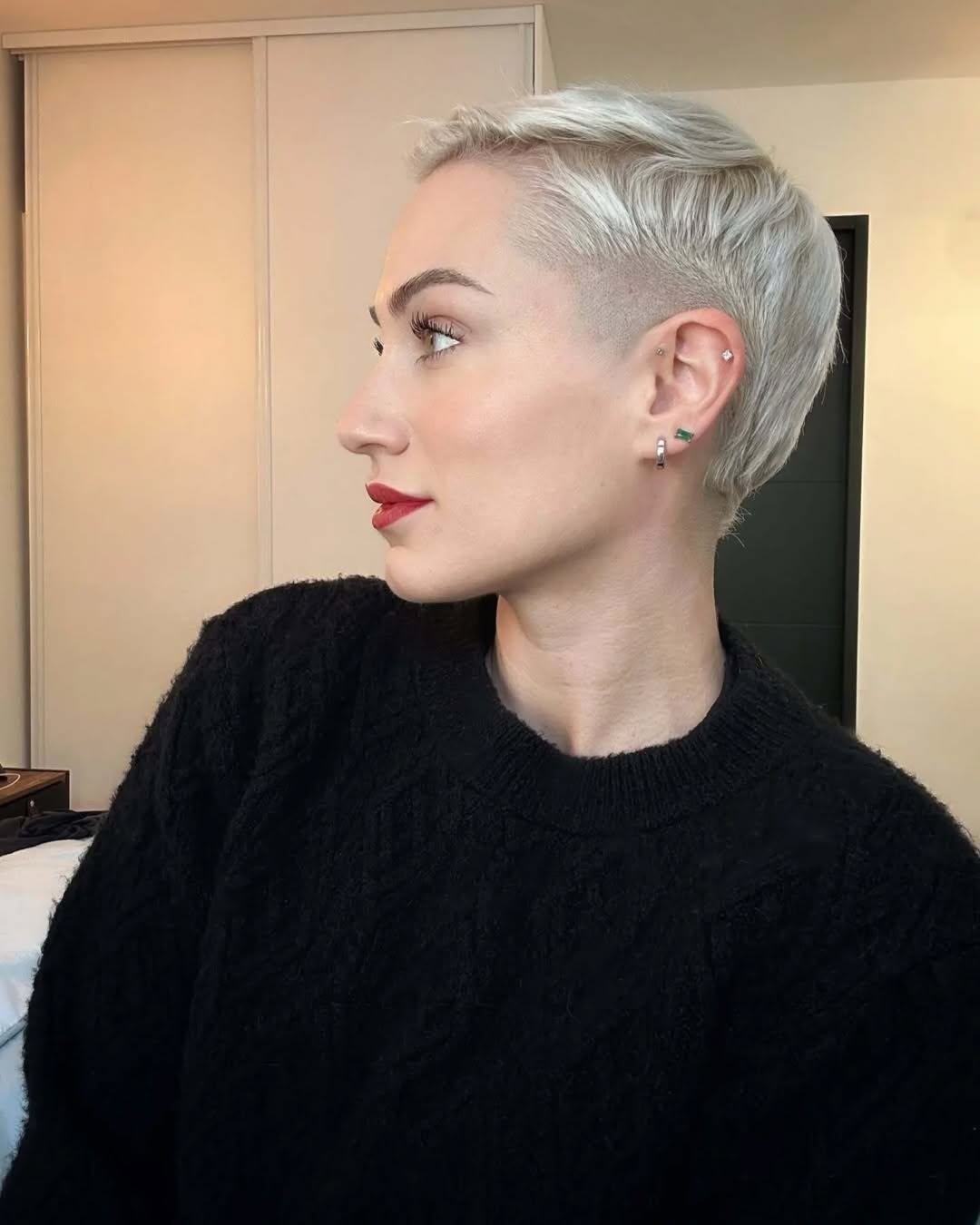 blonde undercut pixie