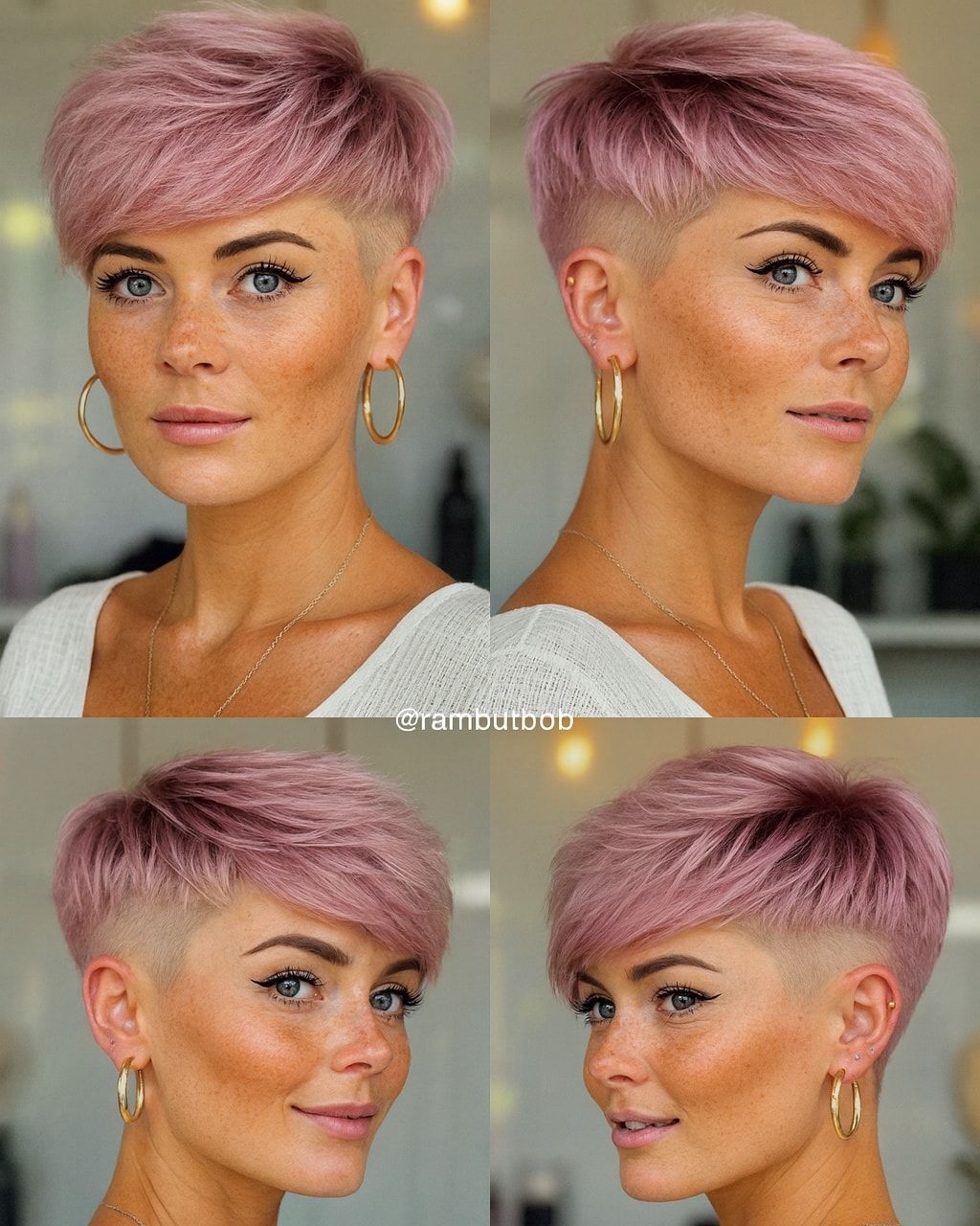 pastel pink undercut pixie